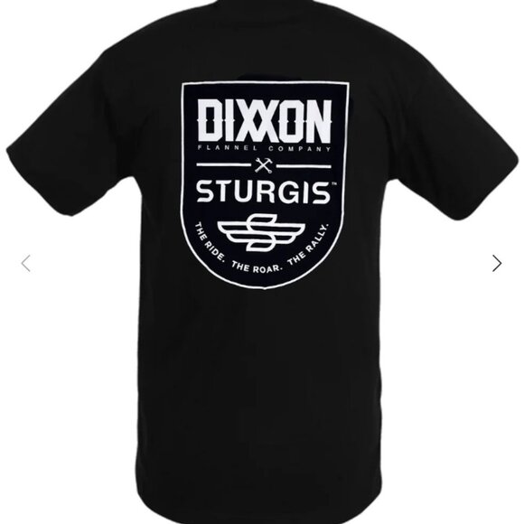 DIXXON Sturgis SD Ride Roar Rally Badge T Shirt Black NEW Men's Large - Picture 1 of 6
